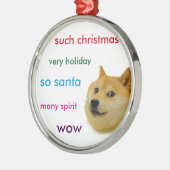 WeihnachtsDoge Silbernes Ornament (Links)