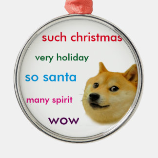 WeihnachtsDoge Silbernes Ornament