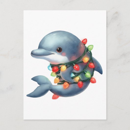 Weihnachtsdolphin Postkarte (Vorderseite)