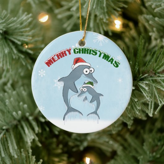 Weihnachtsdolphine Ornament (beidseitig) (Baum)