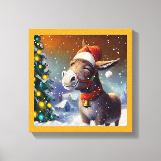 WeihnachtsDonkey 1 Leinwanddruck (Vorderseite)