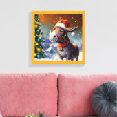 WeihnachtsDonkey 1 Leinwanddruck (Insitu (Wohnzimmer))