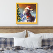 WeihnachtsDonkey 1 Leinwanddruck (Insitu (Schlafzimmer))