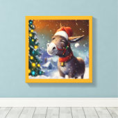 WeihnachtsDonkey 1 Leinwanddruck (Insitu (Holzboden))