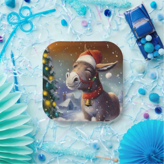 WeihnachtsDonkey 1 Pappteller (Party)