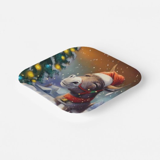 WeihnachtsDonkey 1 Pappteller (Gewinkelt)