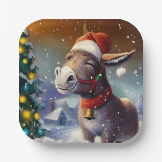 WeihnachtsDonkey 1 Pappteller (Vorderseite)