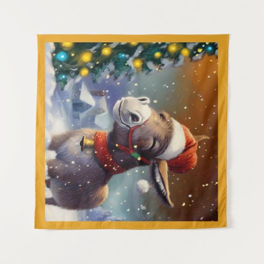 WeihnachtsDonkey 1 Wandteppich (Vorderseite (Horizontal))