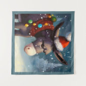 WeihnachtsDonkey 2 Wandteppich (Vorderseite (Horizontal))