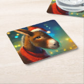 WeihnachtsDonkey 3 Rechteckiger Pappuntersetzer (angewinkelt)