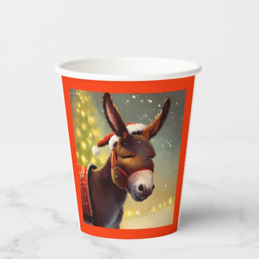 WeihnachtsDonkey 4 Pappbecher (Vorderseite)