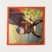 WeihnachtsDonkey 4 Wandteppich (Vorderseite (Horizontal))