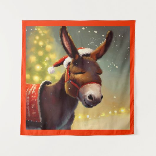 WeihnachtsDonkey 4 Wandteppich (Vorderseite)
