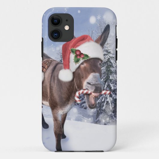 Weihnachtsdonkey mit lustigem rotem Hut Case-Mate iPhone Hülle (Rückseite)