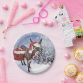 Weihnachtsdonkey mit lustigem rotem Hut Pappteller (Party)