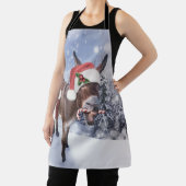 Weihnachtsdonkey mit lustigem rotem Hut Schürze (InSitu)