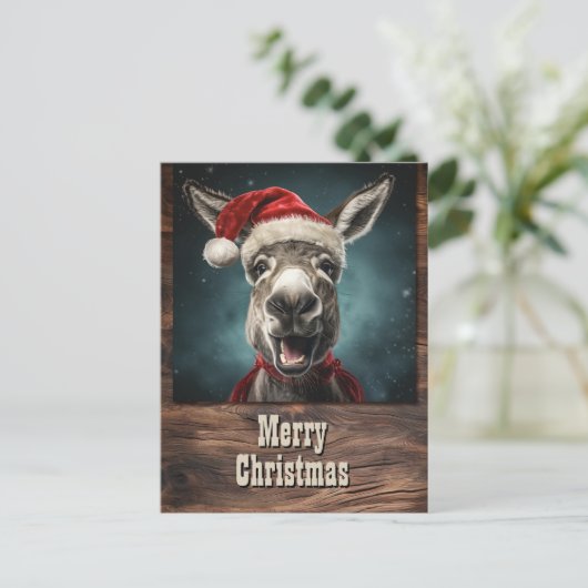 WeihnachtsDonkey Postkarte (Stehend Vorderseite)