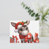 Weihnachtsdonkey Postkarte (Stehend Vorderseite)