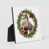 WeihnachtsDonkey Santa Tabletop Plaque mit Easel Fotoplatte (Vorderseite)
