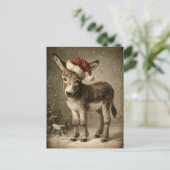 WeihnachtsDonkey Vintag Postkarte (Stehend Vorderseite)
