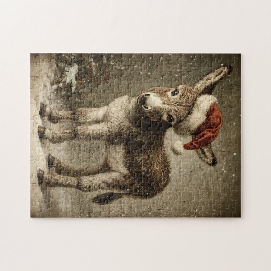 WeihnachtsDonkey Vintag Puzzle (Horizontal)