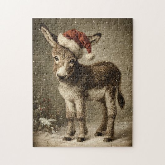 WeihnachtsDonkey Vintag Puzzle (Vertikal)