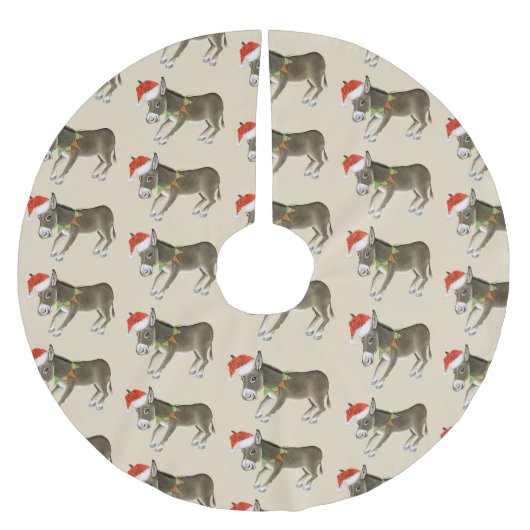 WeihnachtsDonkeys Polyester Weihnachtsbaumdecke (Vorderseite)