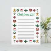 Weihnachtsdoodles Kinderweihnachtsliste Vorlage (Stehend Vorderseite)