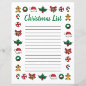 Weihnachtsdoodles Kinderweihnachtsliste Vorlage (Vorderseite)