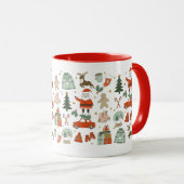 Weihnachtsdoodles niedliche Tasse (VorderseiteRechts)