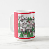 Weihnachtsdorf 15oz Tasse; Handgezeichnet Kaffeetasse (Vorderseite Links)