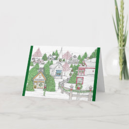 Weihnachtsdorf 6 Grußkarte Dankeskarte