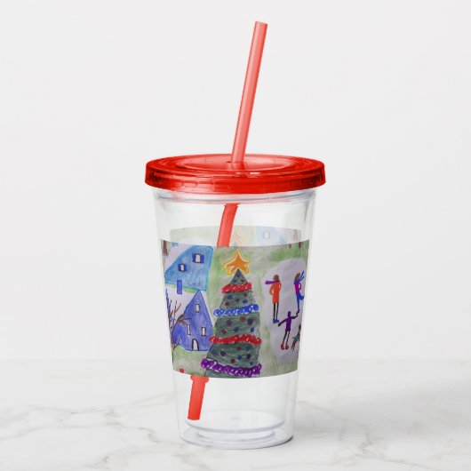 Weihnachtsdorf Acryltrinkbecher (Rückseite)