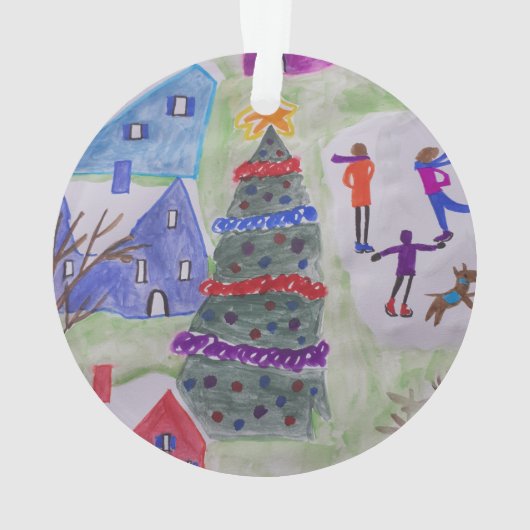 Weihnachtsdorf - Akrylorische Ornamente (Rückseite)