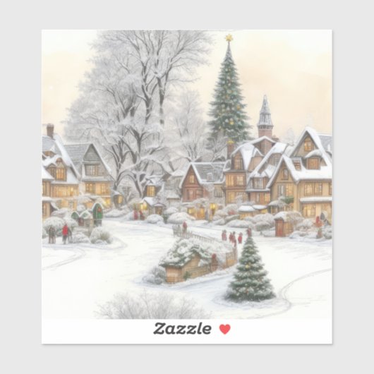 Weihnachtsdorf Aufkleber (Blatt)