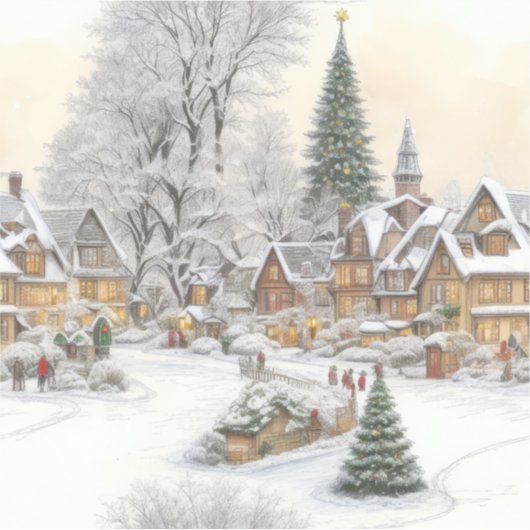 Weihnachtsdorf Aufkleber (Vorderseite)