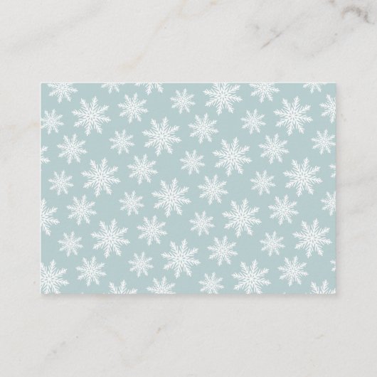 Weihnachtsdorf Babydusche Windeln Raffle Ticket Begleitkarte (Rückseite)