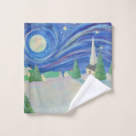 Weihnachtsdorf Badhandtuch Set (Waschlappen)