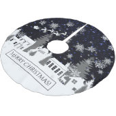 Weihnachtsdorf-Baumrock Polyester Weihnachtsbaumdecke (Schrägansicht)