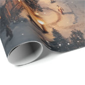 Weihnachtsdorf bei Nacht Geschenkpapier (Rolleneckpunkt)