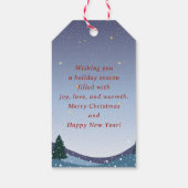 Weihnachtsdorf, blau geschenkanhänger (Rückseite)