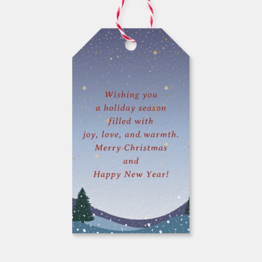 Weihnachtsdorf, blau geschenkanhänger (Rückseite)