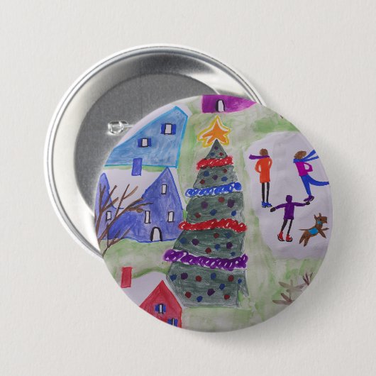 Weihnachtsdorf Button (Vorne & Hinten)