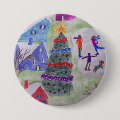Weihnachtsdorf Button (Vorderseite)