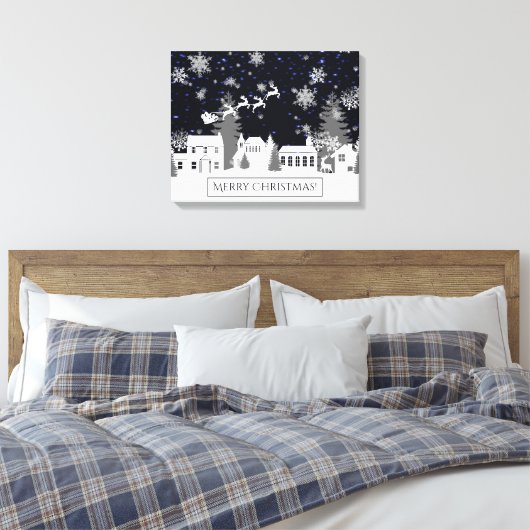 Weihnachtsdorf Canvas Print Leinwanddruck (Insitu (Schlafzimmer))