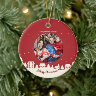 Weihnachtsdorf Custom Foto Keramik Ornament