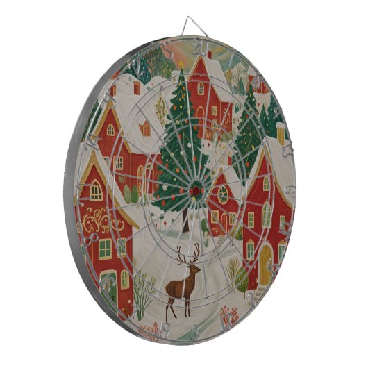 Weihnachtsdorf Dartscheibe (Vorderseite Links)