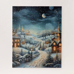 Weihnachtsdorf dekorative Illustration Puzzle