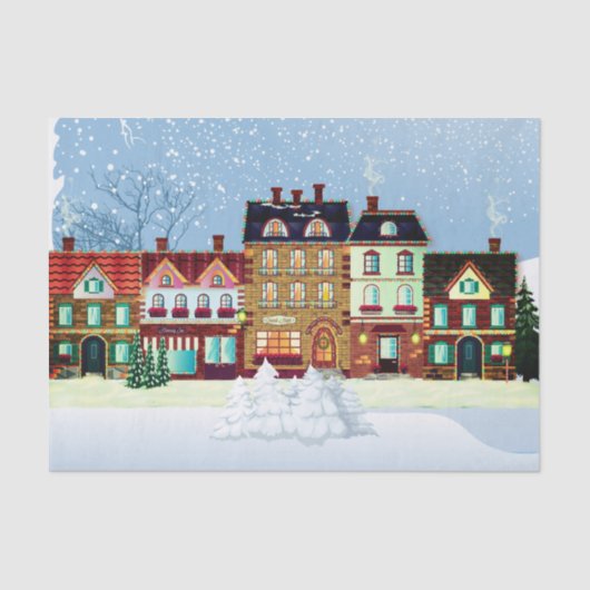 Weihnachtsdorf-Dekoupage  Seidenpapier (Vorderseite)