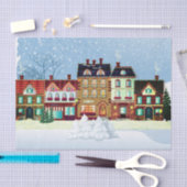 Weihnachtsdorf-Dekoupage  Seidenpapier (Handwerk)